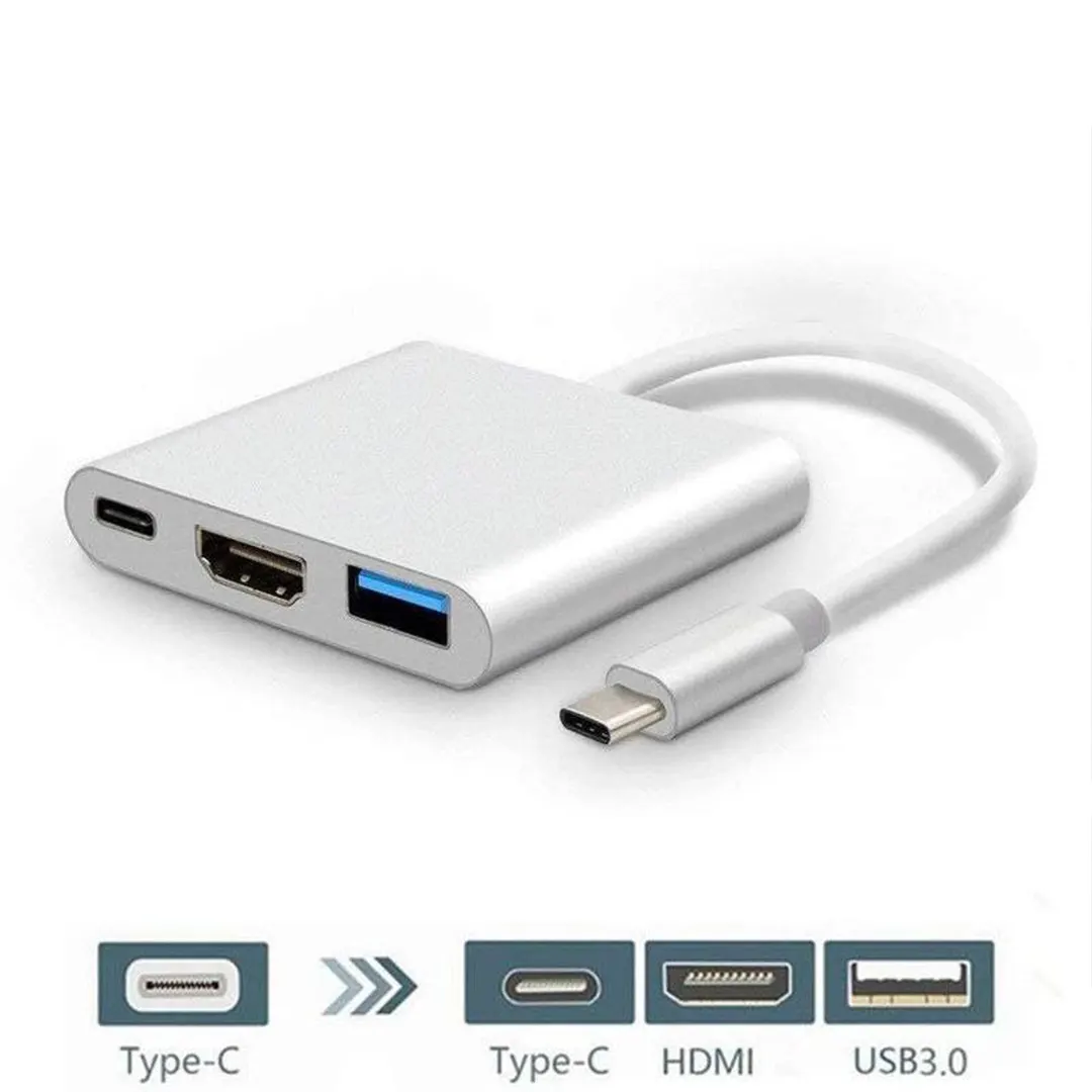 تحويلة 3 في 1 Type-C to HDMI + USB