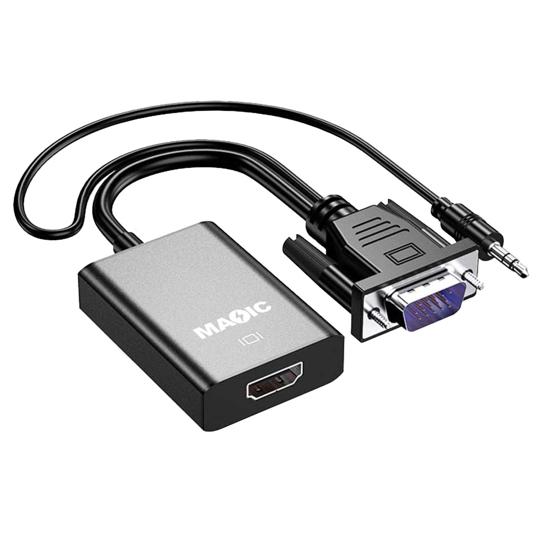 وصلة من VGA الى HDMI مع صوت + كيبل شحن