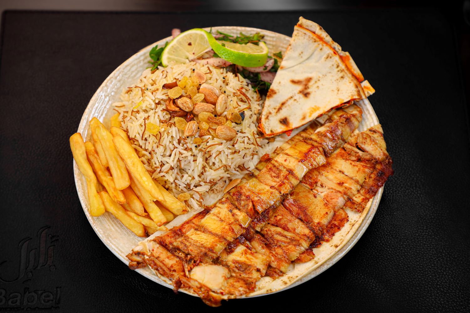 شاورما دجاج مع الارز