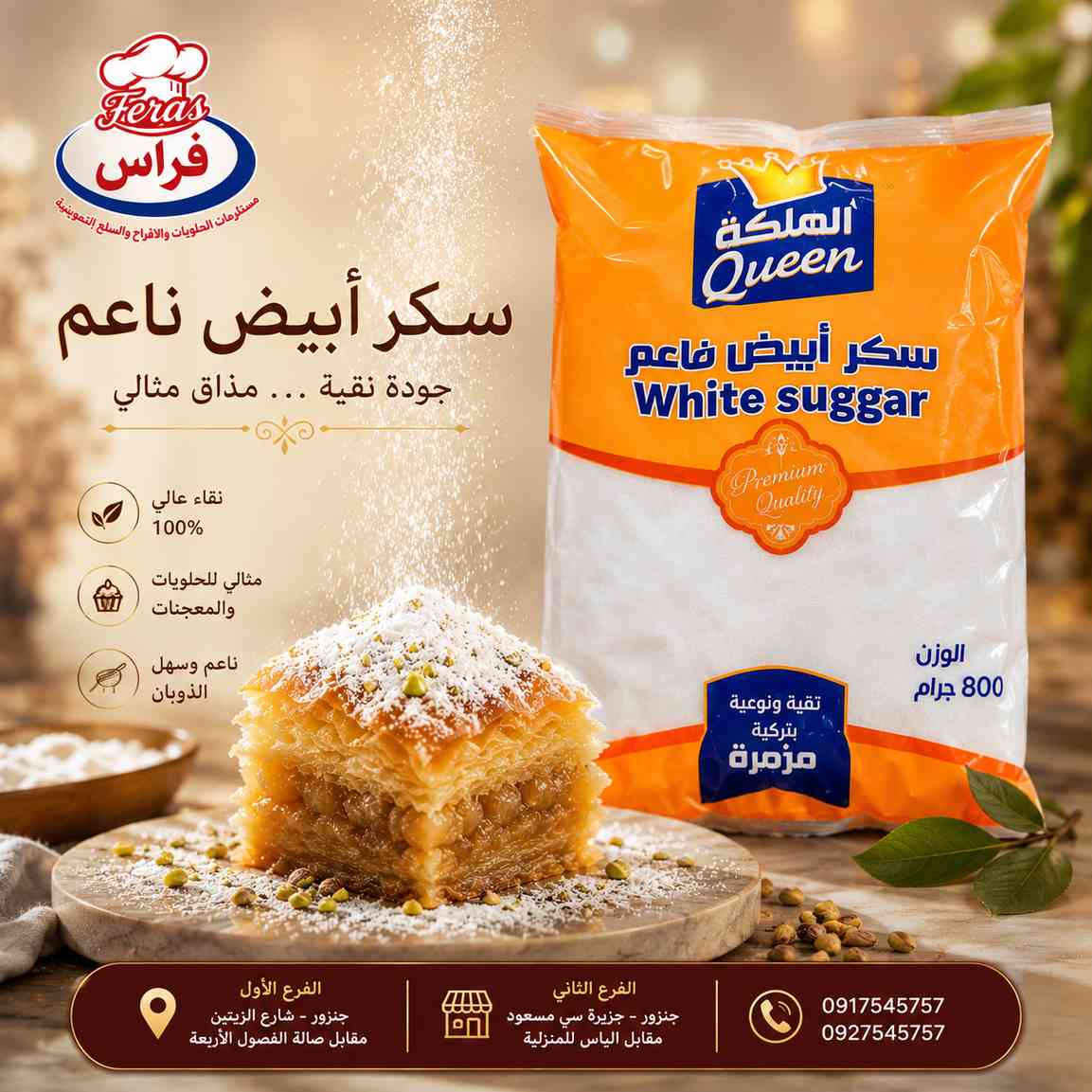 سكر ناعم 800غ