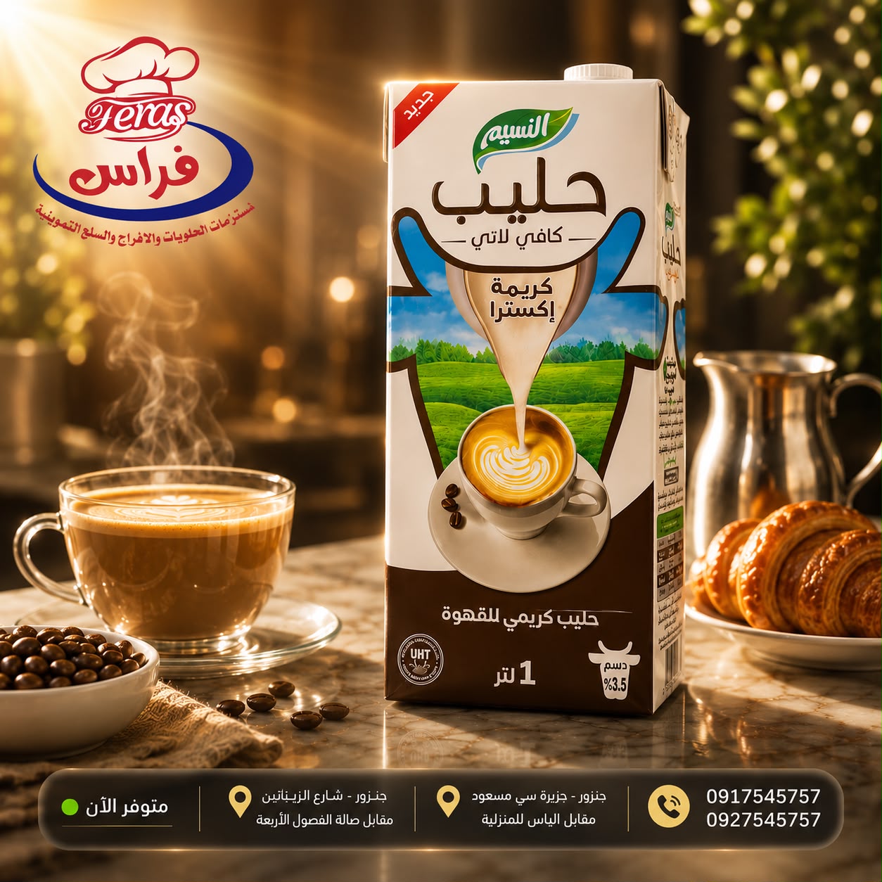حليب باكو النسيم كافي لاتي 1لتر