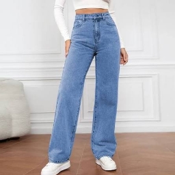 HIGH-WAIST STRAIGHT JEANS