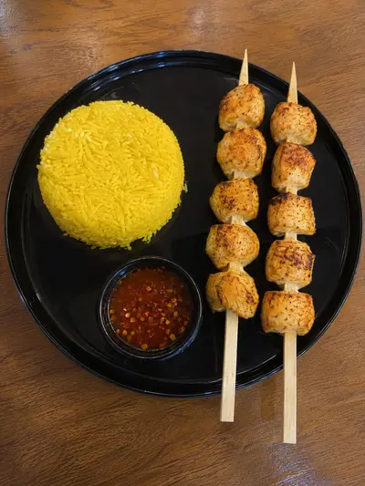وجبه تكه دجاج مع ا رز