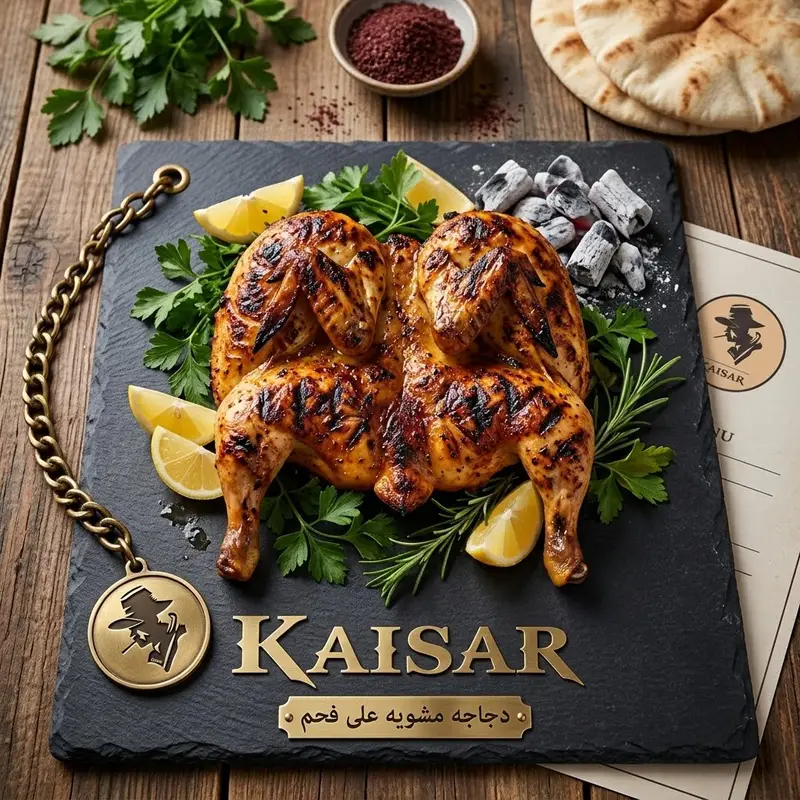 دجاجه مشوية على فحم