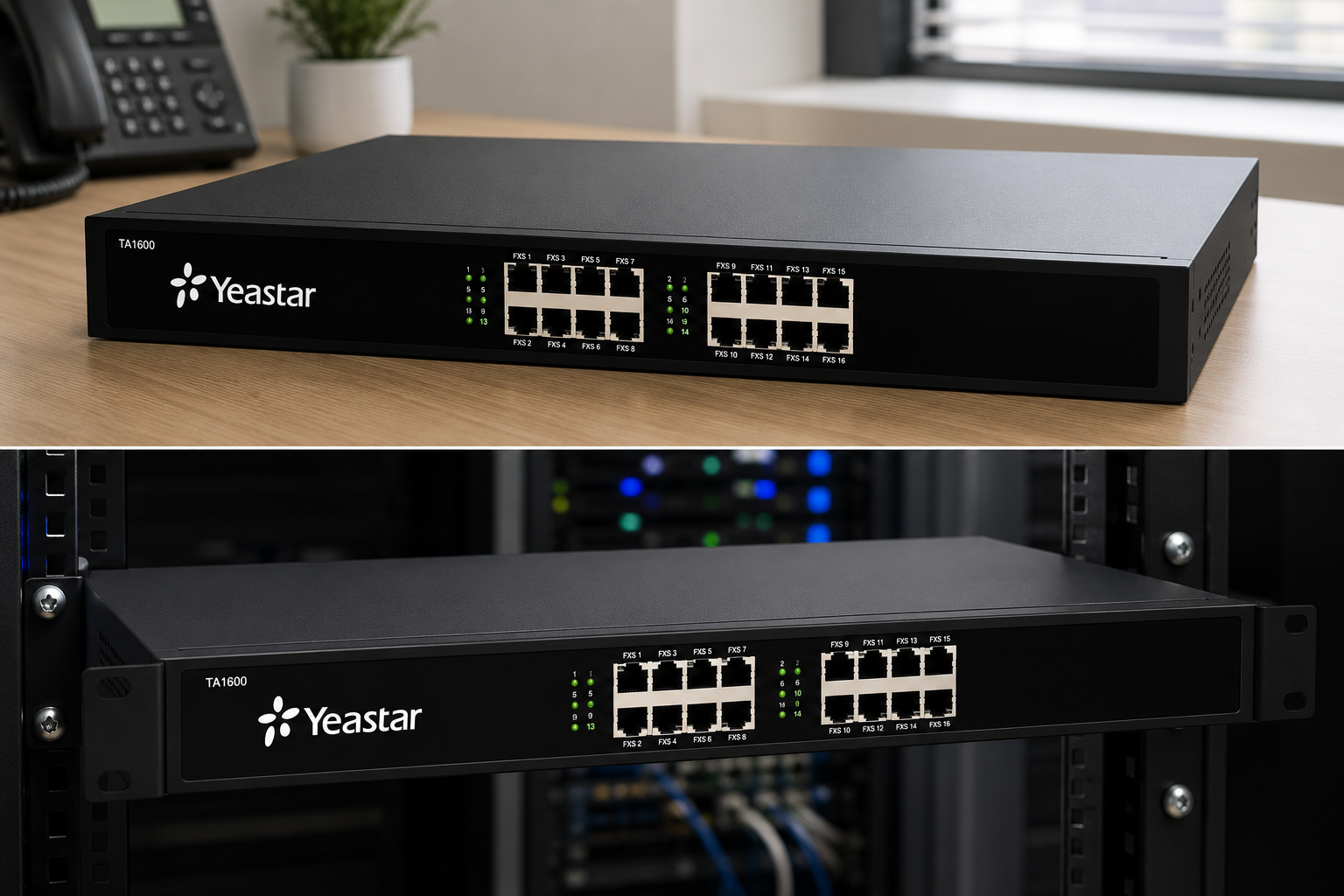 بوابة Yeastar TA1600 FXS VoIP بـ 16 منفذ