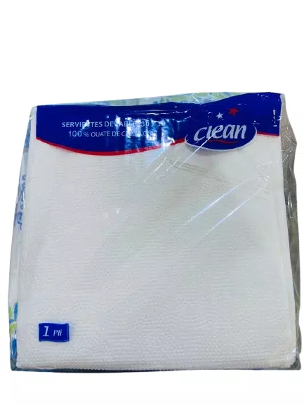 مناديل مائدة ابيض كلين 30*30