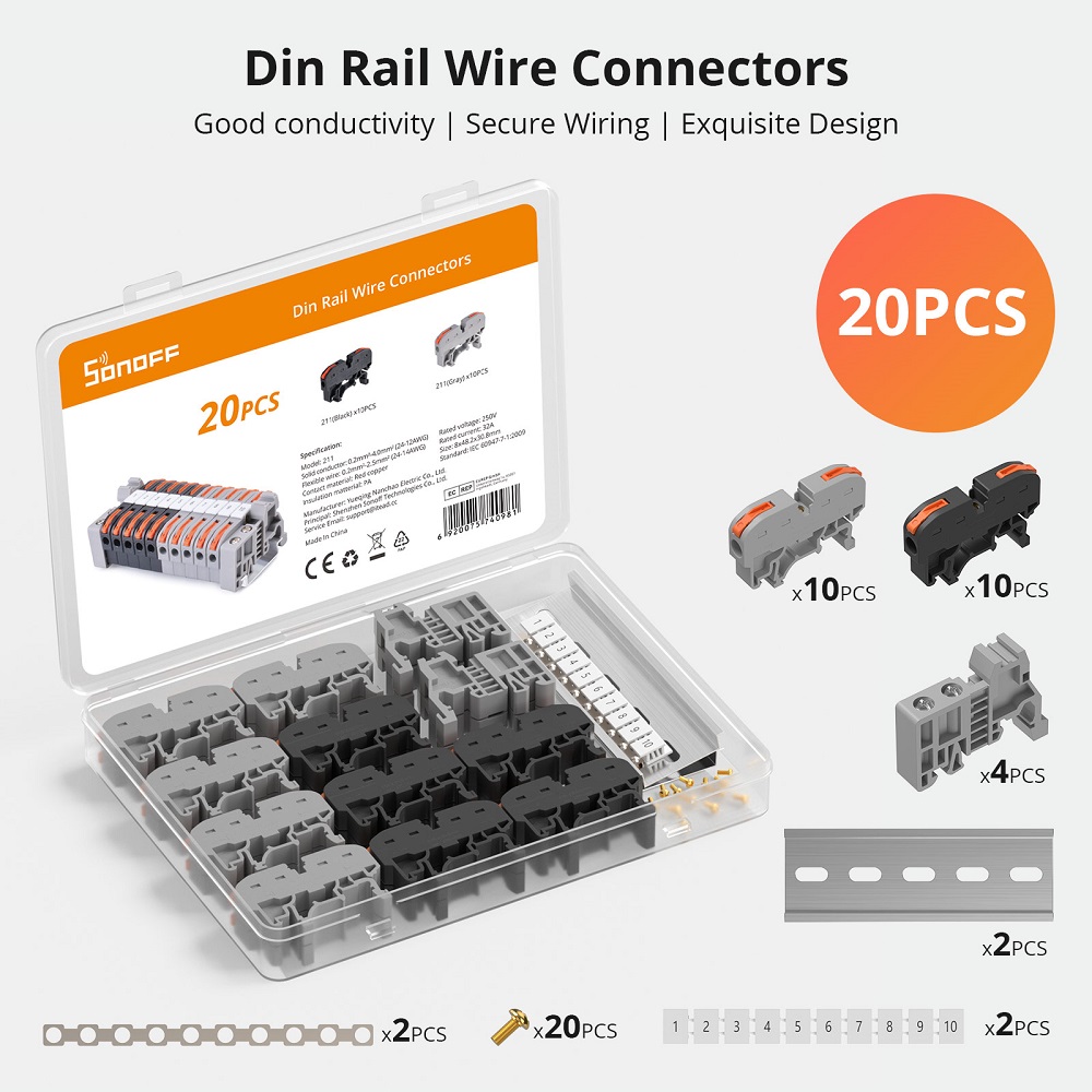 211-DIN RAIL WIRE CONNECTORS