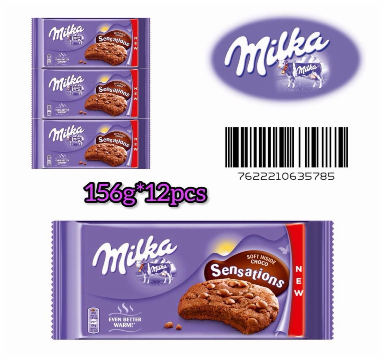 مێلکا کۆکیز قاوە  156 غرام * 12 عدد