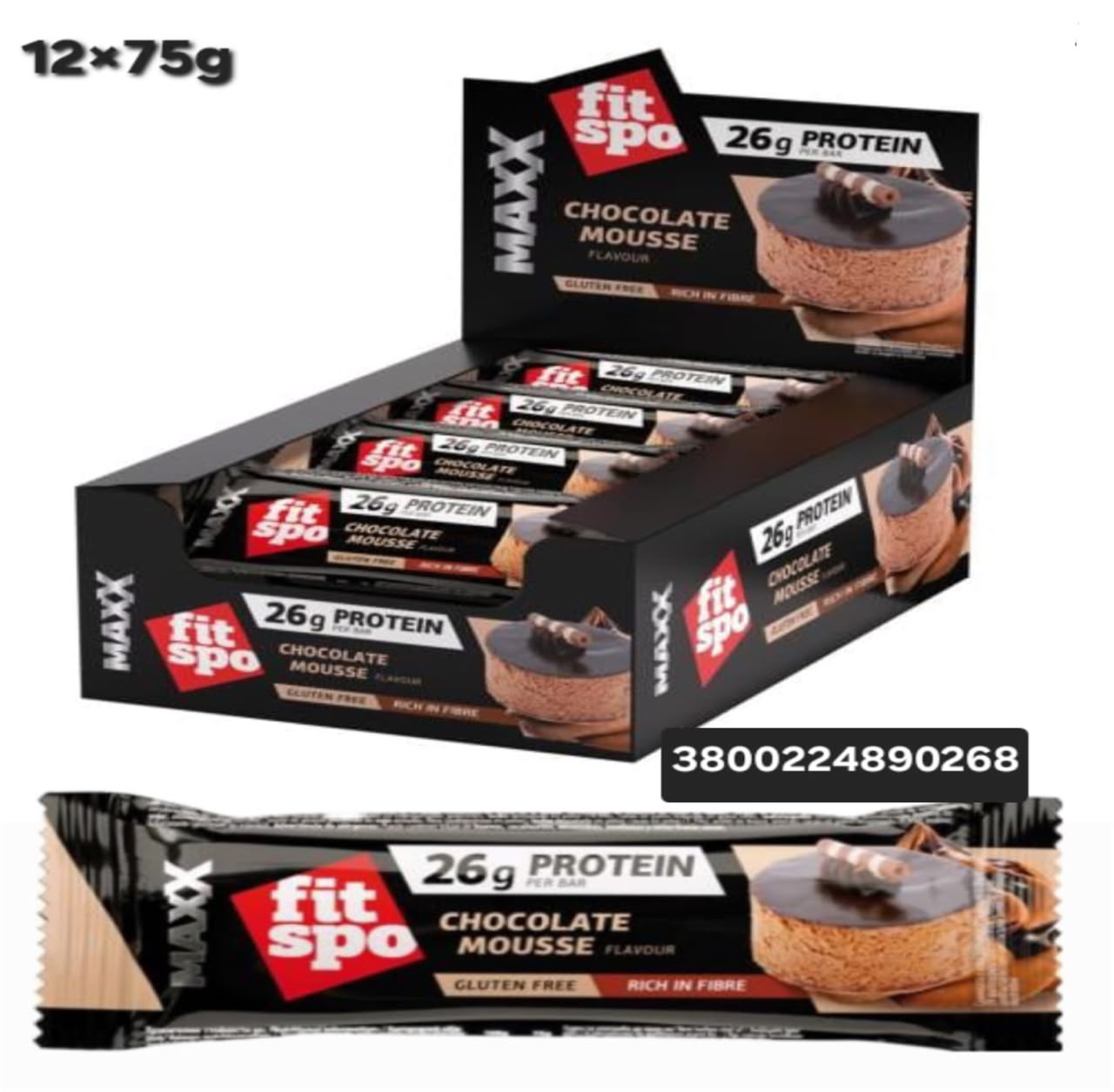 FIT SPO PROTEIN CHOCOLATE MOUSSE 75 G * 12 ADD
