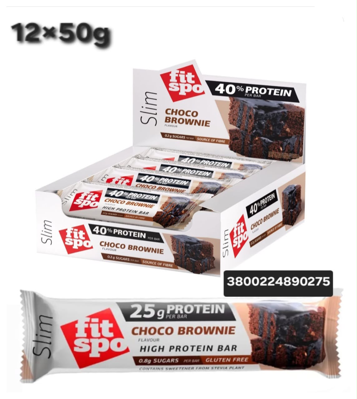 FISPOP PROTEIN CHOCO BROWN 50 G * 12 ADD