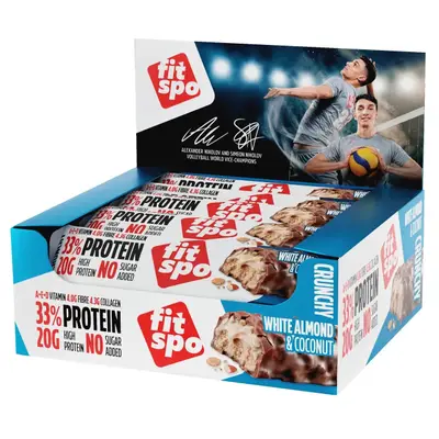 FIT SPO PROTEIN CRUNCH WHITE ALMONDS COCONUT 60G *12 ADD