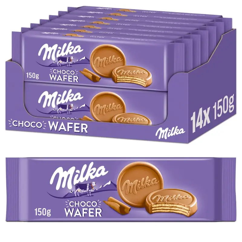 مێلکا چۆکۆ ویڤەر عایلی 150 غرام * 14 غرام