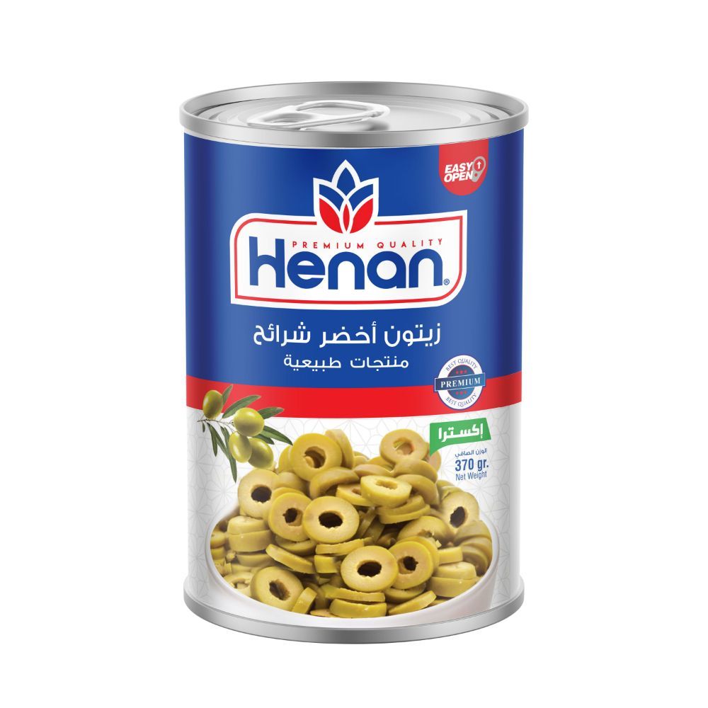 Henan زيتون زةرد وردكراو 370 غم