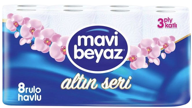 Mavi Beyaz 3ply kitchen rolls x8
