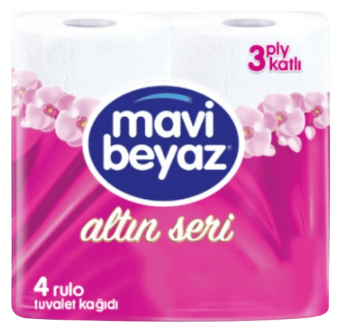 Mavi Beyaz 3ply toilet rolls x4