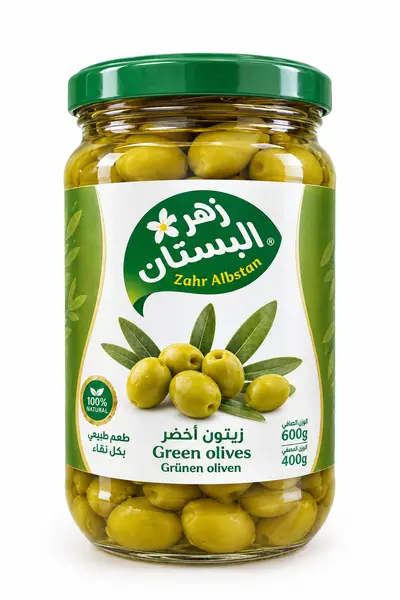 زيتون اخضر كلاميتيا 600 غ -زهرة البستان