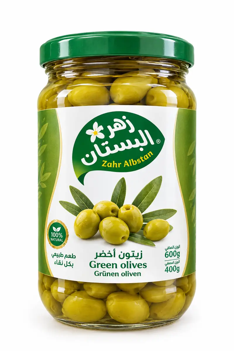 زيتون اخضر كلاميتيا 600 غ -زهرة البستان