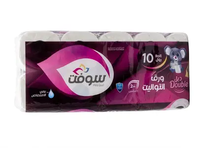 رول تواليت سوفت 10 رول طبقتين دبل