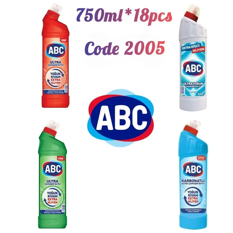 ABC منظف و مبيض 750مل*18عدد