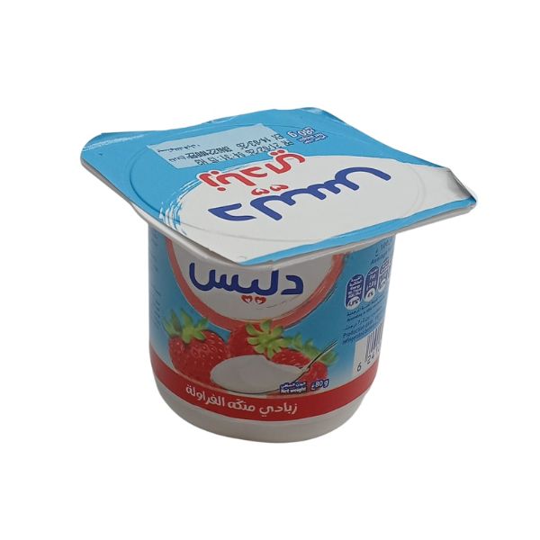 زبادي نكهة الفراولة دليس 80 جم