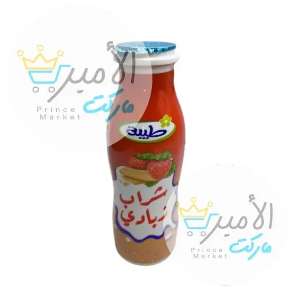 زبادي طيبة بسكويت بالفراولة قنينة 165 جم