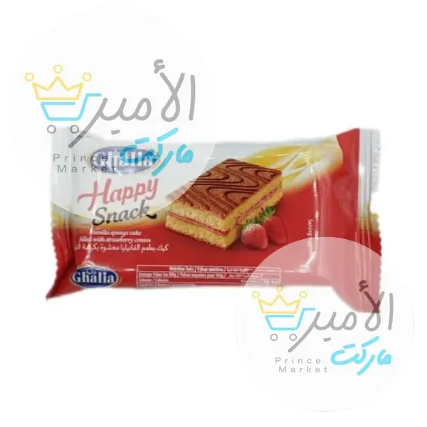 كيكة غالية هابي سناك بنكهة فانيليا و كريمة فراولة 28 جم