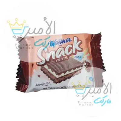 بسكويت سناك مني مانر حليب وشوكولاتة 25 جم