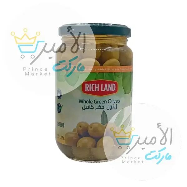 زيتون اخضر كامل ريتش لاند 370 جم