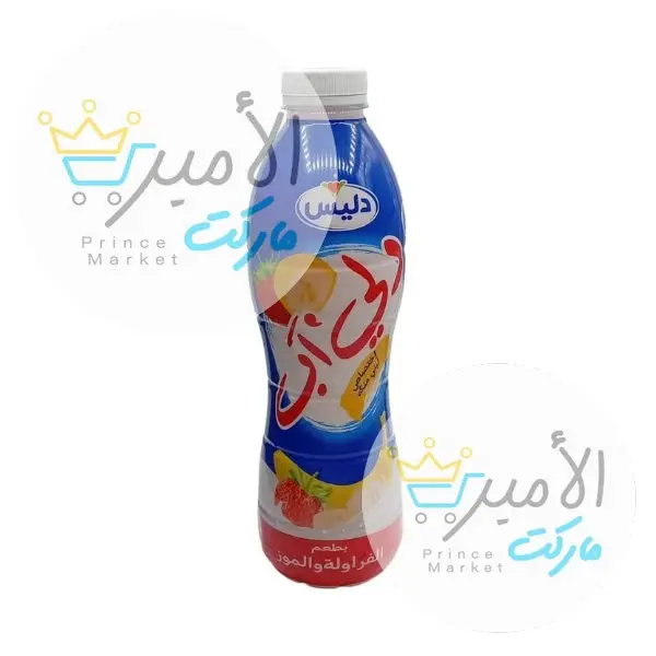 شراب زبادي بالموز و الفراولة دليس 900 مل