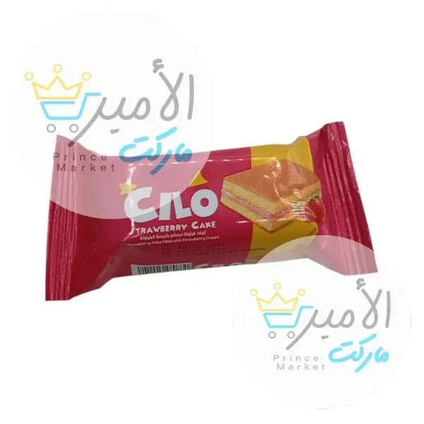 كيكة الفراولة مع حشوة كريمة الفراولة سيلو 20 جم