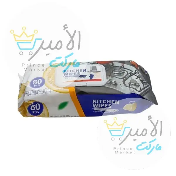 مزيل دهون برائحة الليمون كيتشن ويبس 80 منديل