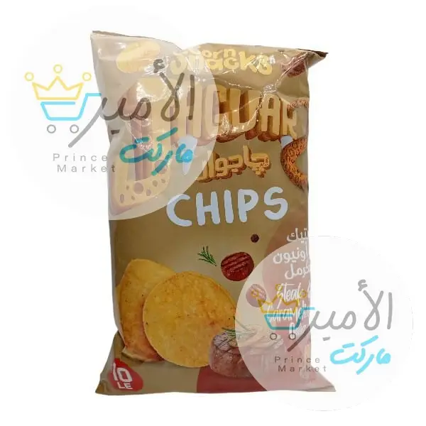 شيبس كورن سناك بطعم ستيك و اونيون مكرمل جاكوار 60 جم