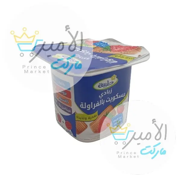 زبادي بنكهة بسكويت بالفراولة طيبة 80 جم