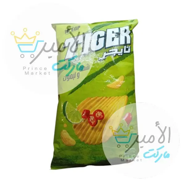 شيبس بنكهة شطه وليمون تايجر عائلي 65 جم