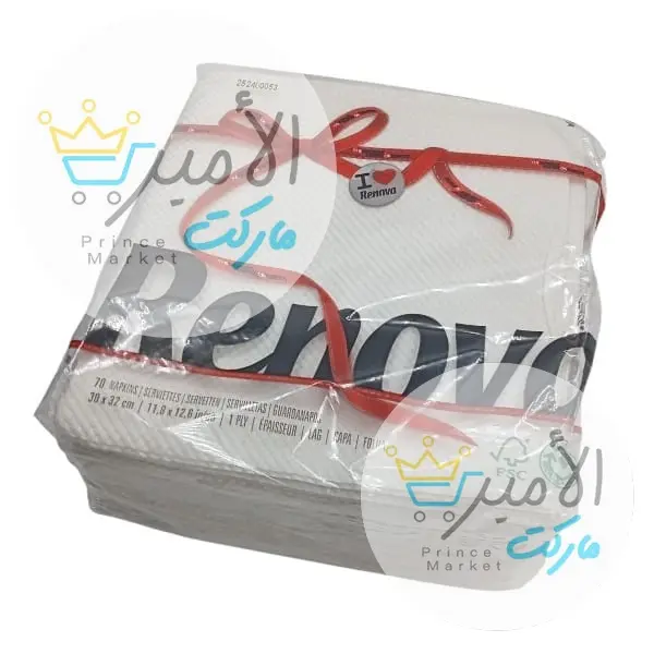 منديل ابيض رينوفا 32 * 30 سم