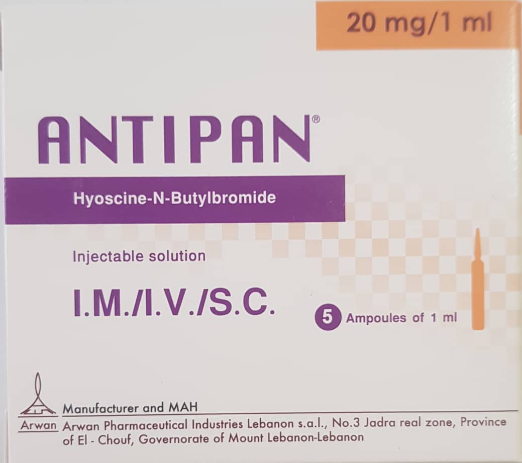 Antipan 5 amp iv/im/s.c - hyocine butylebromide