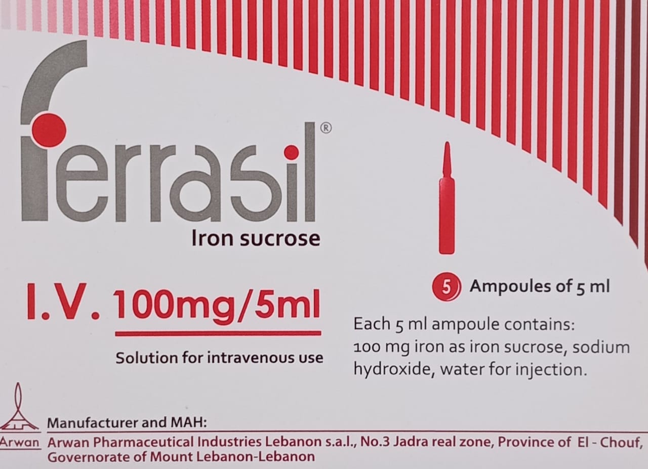 Ferrasil 100mg/5 amp/iv - Iron sucrose