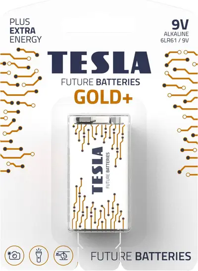 TESLA BATTERIES 9V GOLD+ ( 6LR61 / BLISTER FOIL 1 PC)