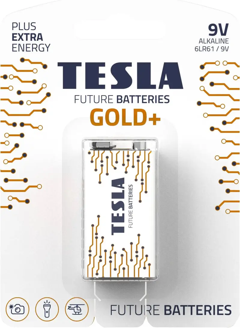 TESLA BATTERIES 9V GOLD+ ( 6LR61 / BLISTER FOIL 1 PC)
