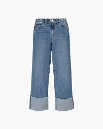 WIDE-LEG CUFF JEANS-36