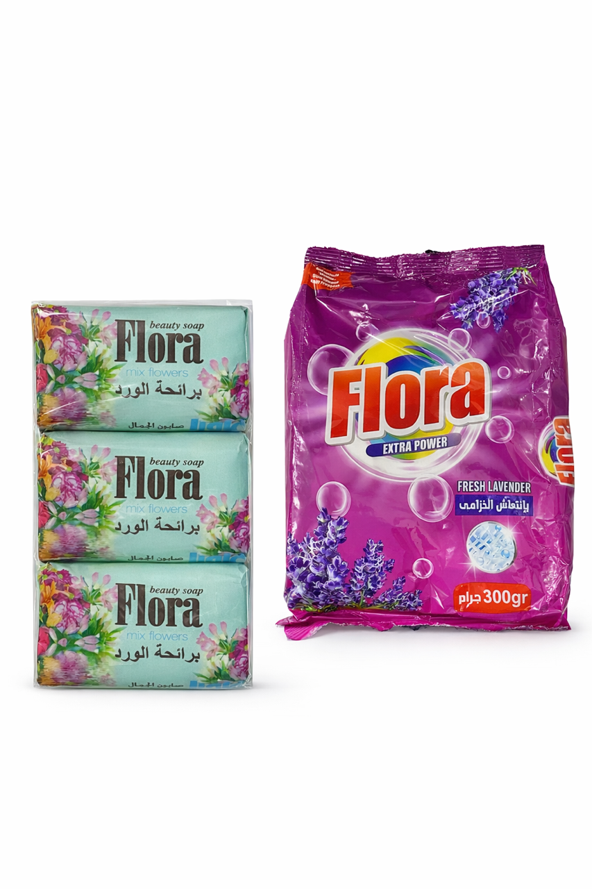 صابون صلب فلورا 75 جم (شركة واش)